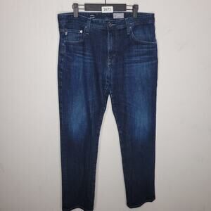 AG Everett Slim Straight Jeans Blue 36x32 Adriano Goldschmied Mens Denim Dark